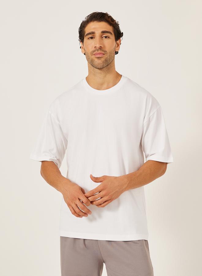Styli Slogan Back Print Jersey Oversized T-Shirt  - Image 2