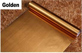 SD ENTERPRISES Brush Golden Gloss Self AdhesiveWallpaper Contact Paper Self Adhesive Metallic Shelf Liner for Pooja Room/Craft Project/Door Shelve Side Board Wall & Fridge ''16x72.2'' in - Image 3