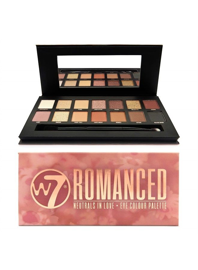W7 لوحة ظلال العيون الرومانسية - 12 لون طبيعي، وردي نود - مكياج خالي من العيوب يدوم طويلاً - Image 1