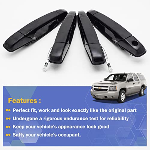 X4XZ Upgrade Exterior Door Handle Black for 2007-2014 Chevy Silverado Tahoe Avalanche/Cadillac Escalade/GMC Sierra Yukon Replaces 20828237, 20954796 - Image 4