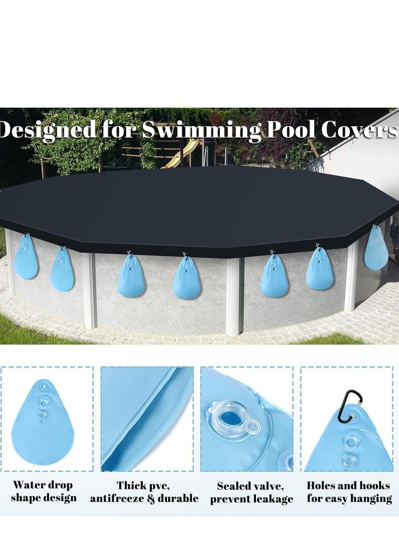 Generic 16-pack of pool cover weights with hooks, leak-proof pool cover thick PVC hanging bag  pool water bags anti-freeze pool tarpaulin weights on  - Image 3