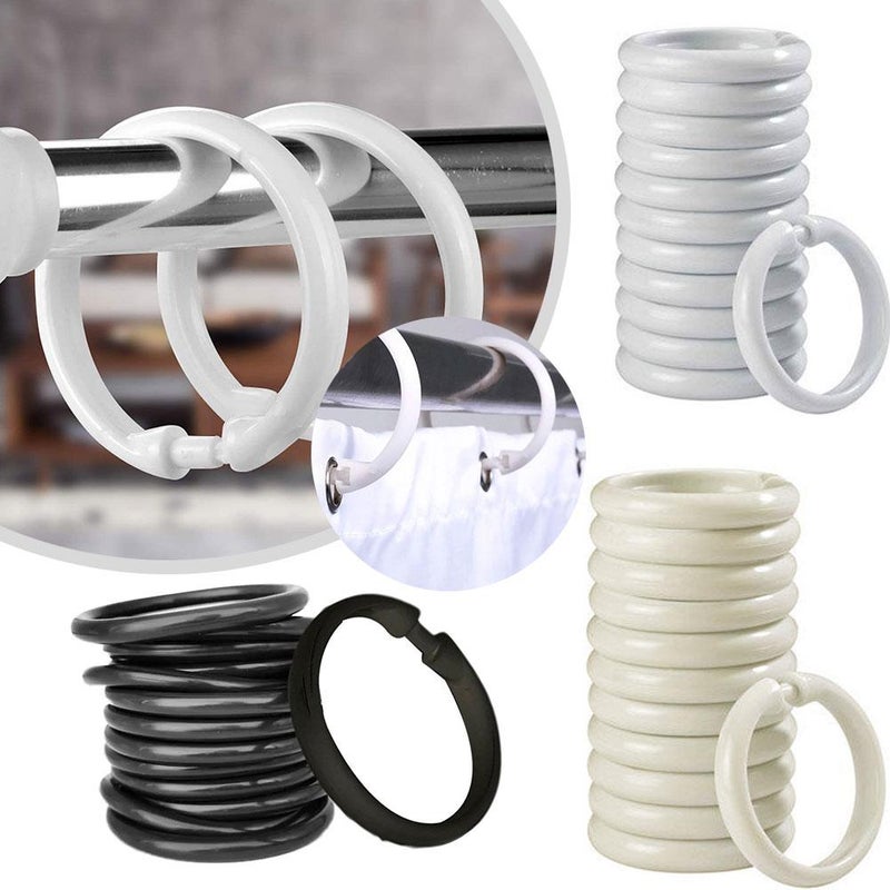 12 Creative Plastic Shower Curtain Hooks, Round Transparent Shower Curtain Rings, Large Curtain Hooks - Image 2