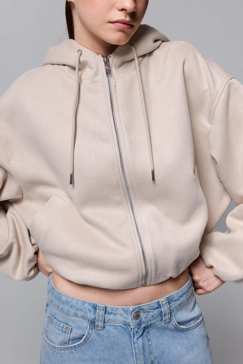 Defacto  Balloon Fit Suede Puffer Jacket for Women | Best Price UAE