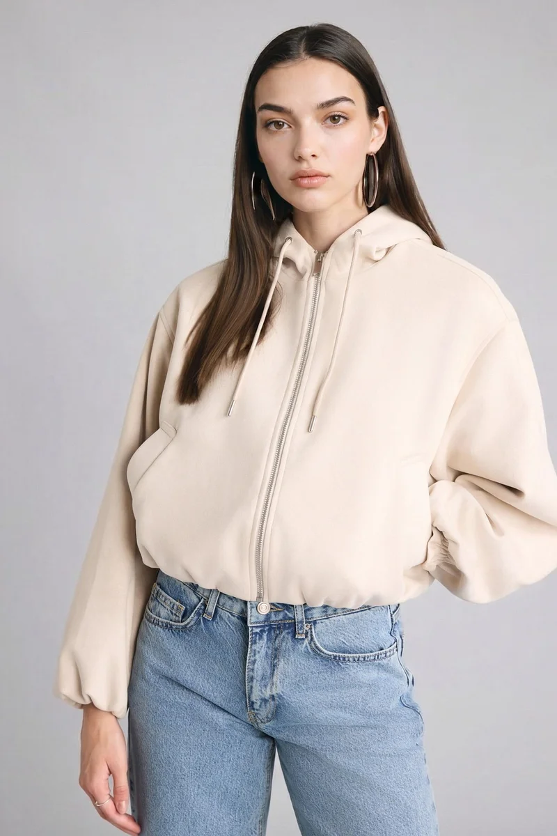 Defacto  Balloon Fit Suede Puffer Jacket for Women | Best Price UAE