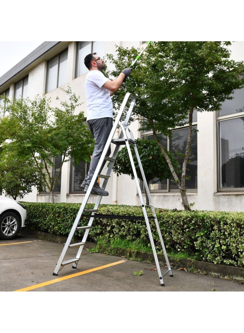 ليبيرتي سلم ليبرتي القابل للطي المصنوع من الألومنيوم ذو 8 درجات، معتمد وفقًا للمعيار الأوروبي EN 131، سلم متين للاستخدامات الشاقة، سعة تحميل 150 كجم، درجات واسعة مانعة للانزلاق، سلم قابل للطي موفر للمساحة للاستخدام المنزلي وأعمال الطلاء والصيانة. - Image 5