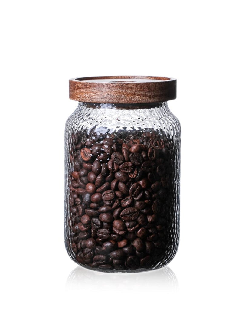 SYOSI Spice Jar, Glass Storage Jar, Food Storage Container Airtight Food Jars with Bamboo Wooden Lid, Kitchen Canisters For Tea, Coffee Bean, Sugar, Candy, Cookie, Spice, Cereal Dispenser (700ml, 24ounce) - Image 1