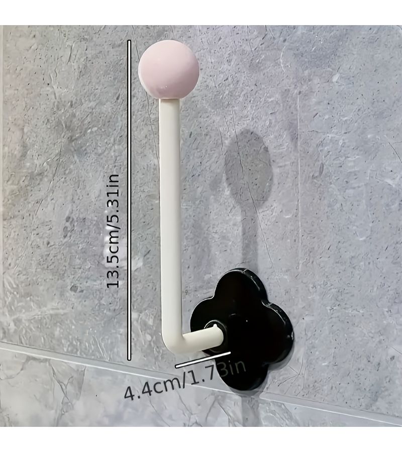 6pcs Heavy Duty Bathroom Hair Tie Organizer Hooks Multi Function Wall Mounted Towel Storage Rack - Image 3