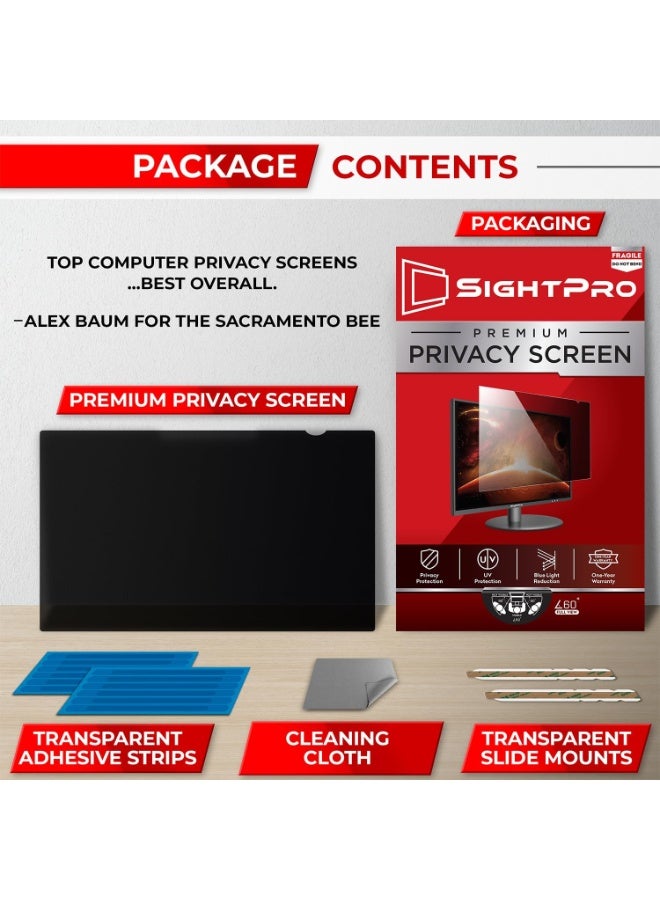 SightPro 24 Inch 16:10 Computer Privacy Screen Filter for Monitor - Privacy Shield and Anti-Glare Protector - Image 5