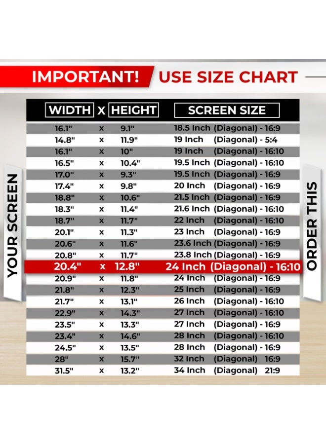 SightPro 24 Inch 16:10 Computer Privacy Screen Filter for Monitor - Privacy Shield and Anti-Glare Protector - Image 2