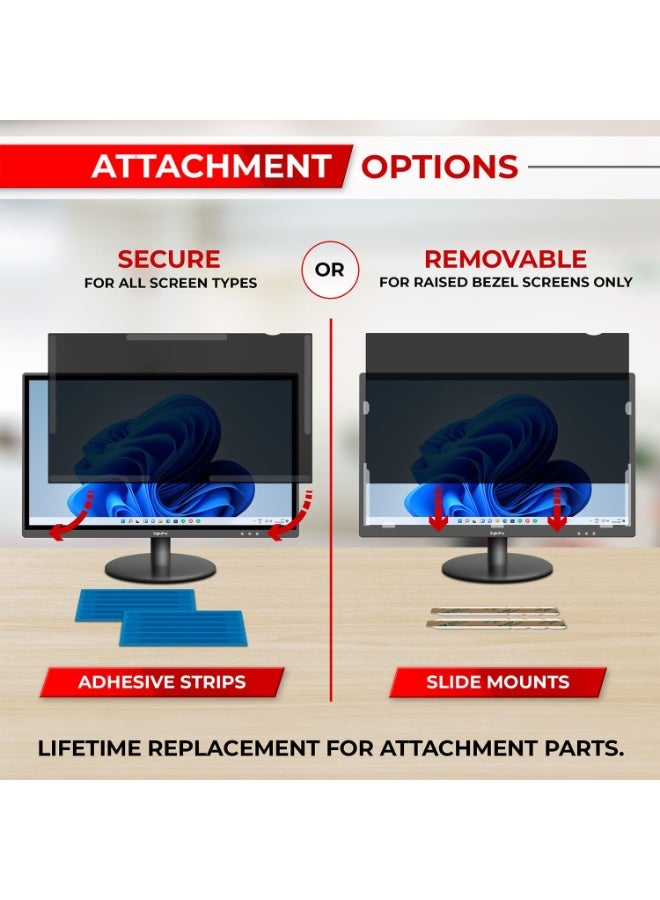 SightPro 24 Inch 16:10 Computer Privacy Screen Filter for Monitor - Privacy Shield and Anti-Glare Protector - Image 3