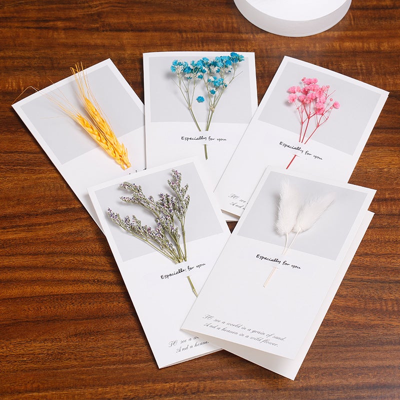 Gypsophila Mother'S Day Birthday Greeting Card Teacher'S Day Dried Flowers Thank You Florist Gratitude Small Card Gift Envelope Present - Image 3