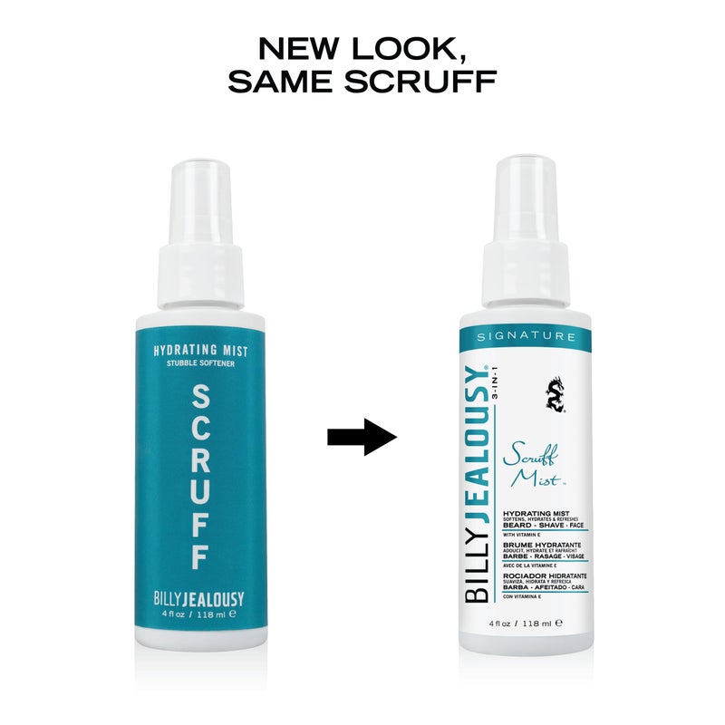 Billy Jealousy Signature Scruff Mist 3-in-1 Hydrating Beard, Shave & Face Spray for Men with Vitamin E | Soften Stubble, Refresh, Tone & Moisturize Skin, and Promote Healthy Beard Growth, 4 Fl Oz - Image 1