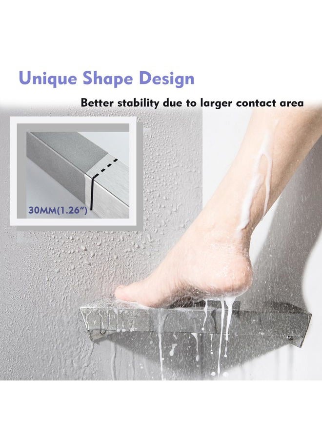 LIWEIKE Shower Foot Rest, Brushed Stainless Steel, Wall Mounted (Brushed Nickel) - Image 3