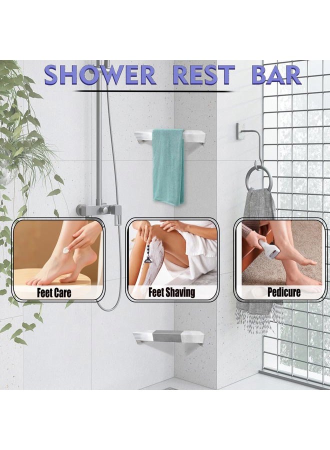 LIWEIKE Shower Foot Rest, Brushed Stainless Steel, Wall Mounted (Brushed Nickel) - Image 5