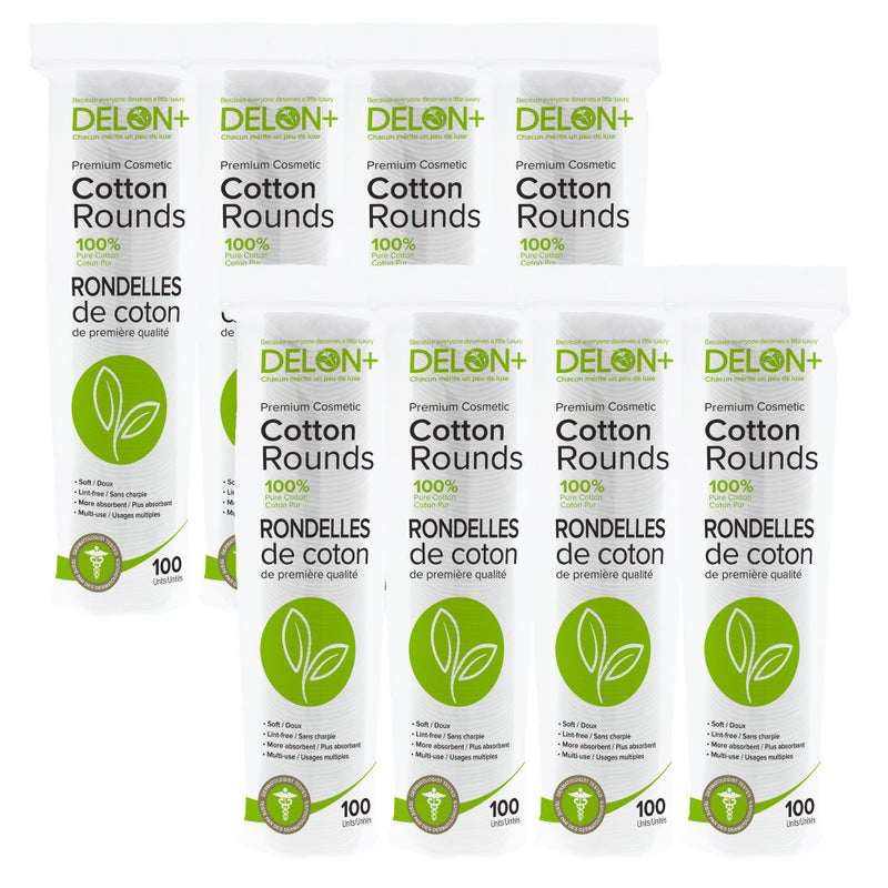 DELON Premium Cosmetic Cotton Rounds, 800 count - Image 1