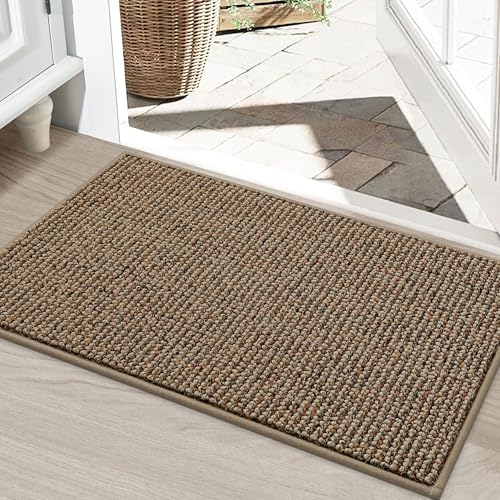 BEQHAUSE Dirt Trapper Door Mat 24 x 36 NonSlip Washable Doormats Entrance Mat Dirt Resistant and Absorbent Welcome Mat Low Profile Floor Mats for Front Back Door and Entryway Beige - Image 1