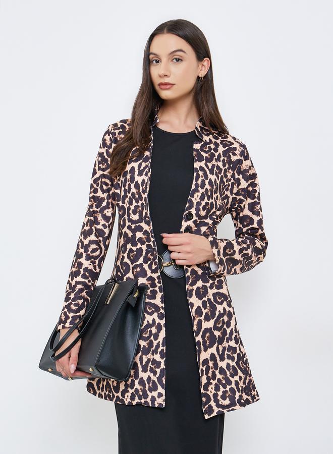 Take Two Leopard Print Longline Jacket - Image 1
