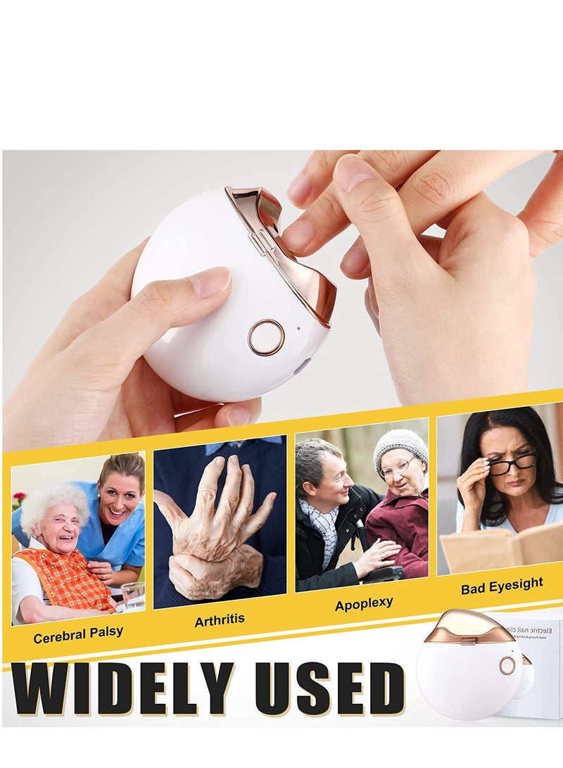 ELTRAZONE Automatic Nail Clipper, Electric Nail Clippers Automatic Safety Fingernail Cutter and Filer Rechargeable Nail Trimmer Nail Scissors Gift for Caregivers, Elderly, Adults, Children, Care Communities - Image 1