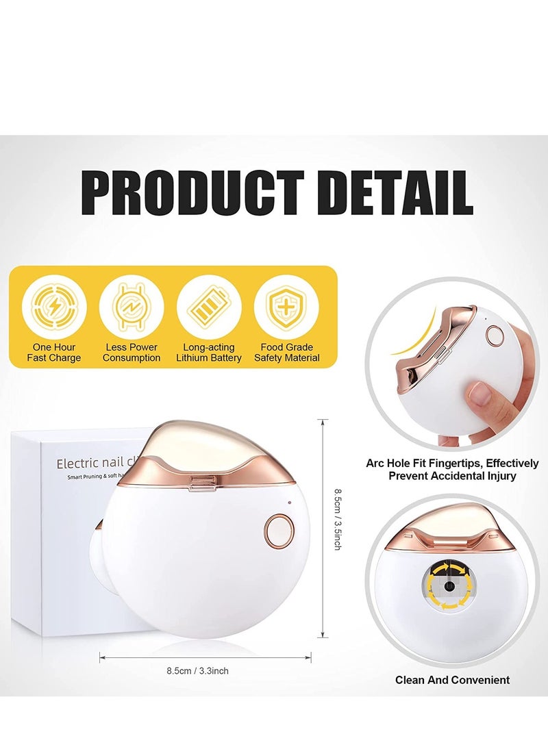 ELTRAZONE Automatic Nail Clipper, Electric Nail Clippers Automatic Safety Fingernail Cutter and Filer Rechargeable Nail Trimmer Nail Scissors Gift for Caregivers, Elderly, Adults, Children, Care Communities - Image 4
