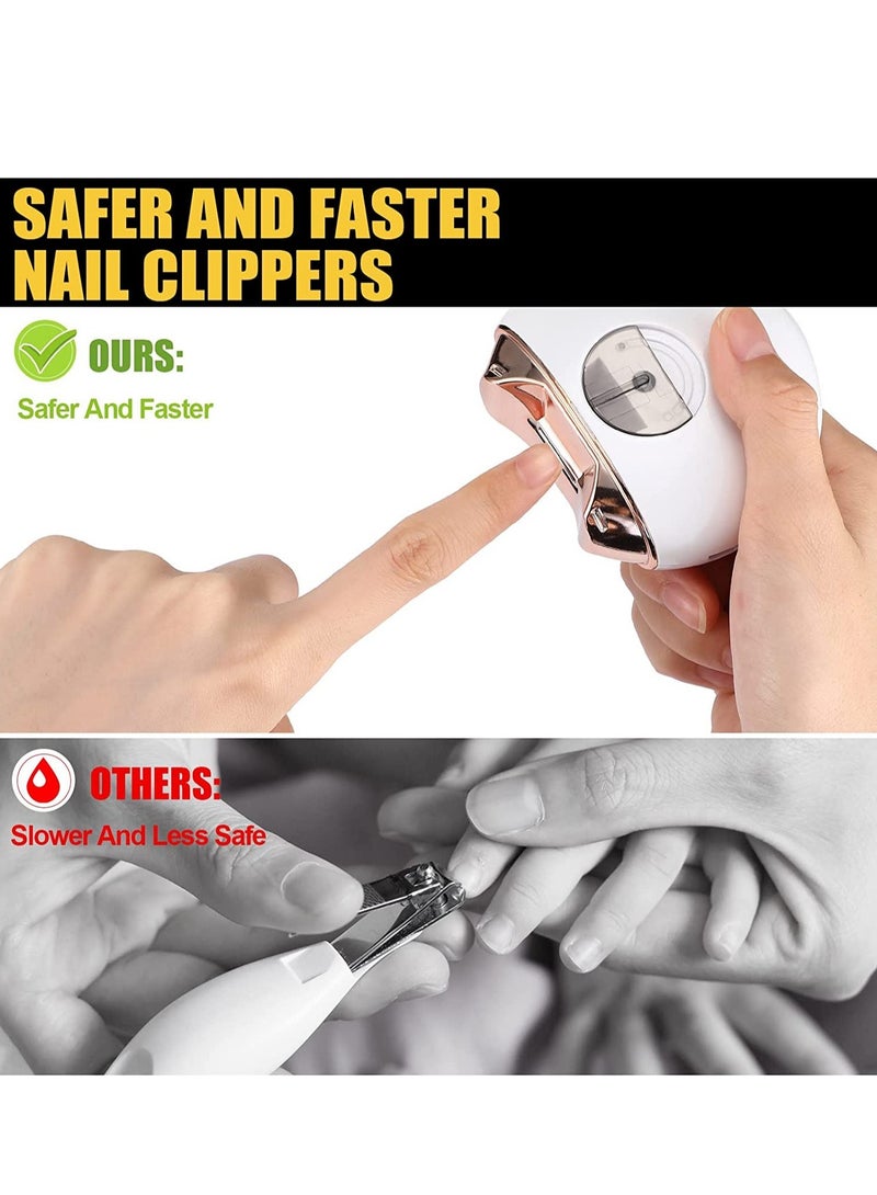 ELTRAZONE Automatic Nail Clipper, Electric Nail Clippers Automatic Safety Fingernail Cutter and Filer Rechargeable Nail Trimmer Nail Scissors Gift for Caregivers, Elderly, Adults, Children, Care Communities - Image 3