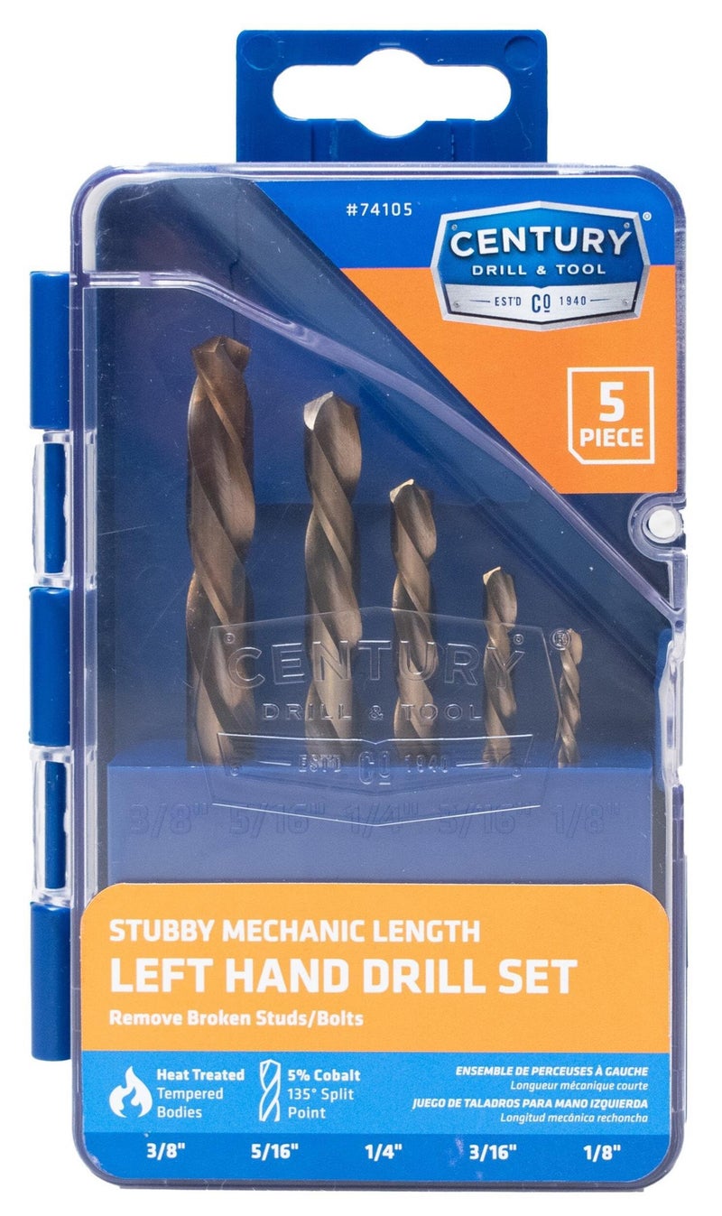 Century Drill Tool 74105 Left Hand DrillSplint Point Tips Precise Drilling