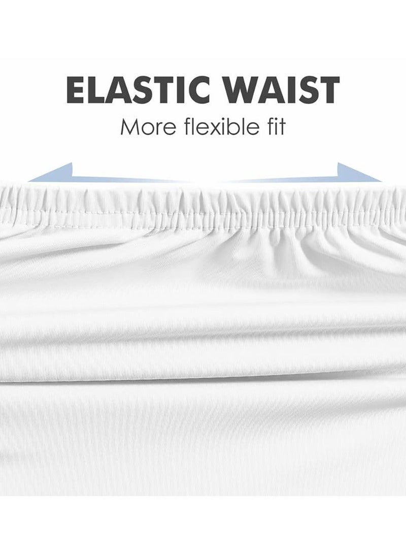 Y&D Half Slips for Women Underskirt Short Mini Skirt with Floral Lace Trim Milk Silk White Patchwork Lining (M Size: Waist 25 x Hem 35 Inches, White) - Image 2