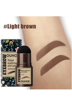 OUHOE Eyebrow Powder Stamp Stencil Kit One Step Shaping Kitwaterproof Eyebrow Long Lasting Eyebrow Stamp With 10 Reusable Eyebrow Stencils (Light Brown)  - Image 2