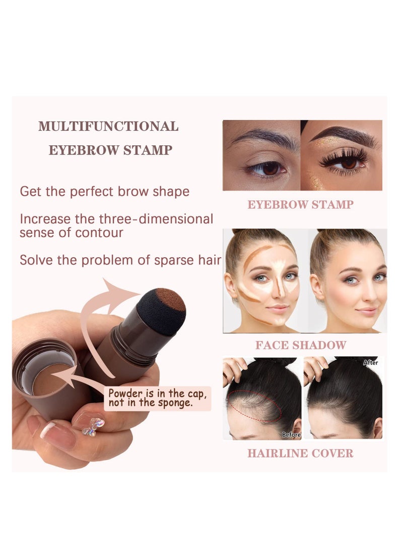 OUHOE - Eyebrow Powder Stamp Stencil Kit One Step Shaping Kitwaterproof Eyebrow Long Lasting Eyebrow Stamp With 10 Reusable Eyebrow Stencils (Light Brown) - Image 1