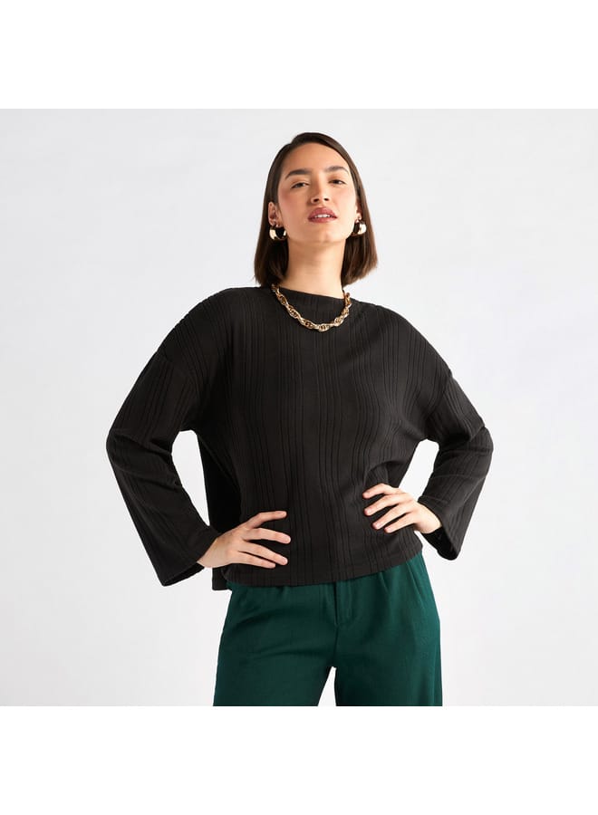 Splash FAV Ribbed High Neck Sweater with Long Sleeves  - Image 1