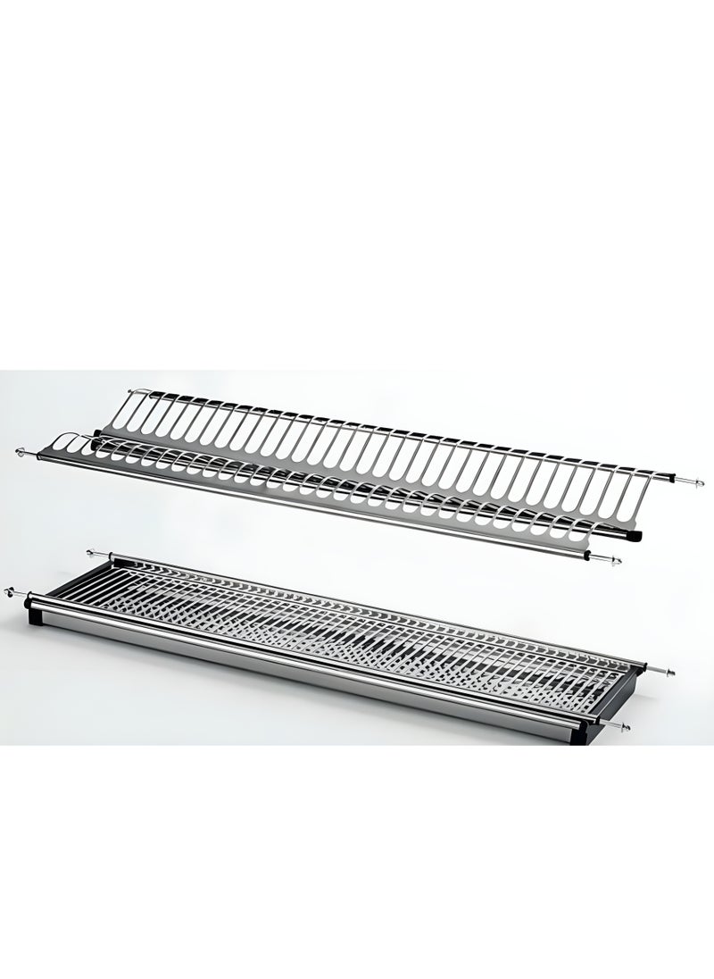 eurocliq Dish Rack Drying Stand With Tray Dish Drainer Plate Kitchen Organizer Stainless Steel  - Image 3
