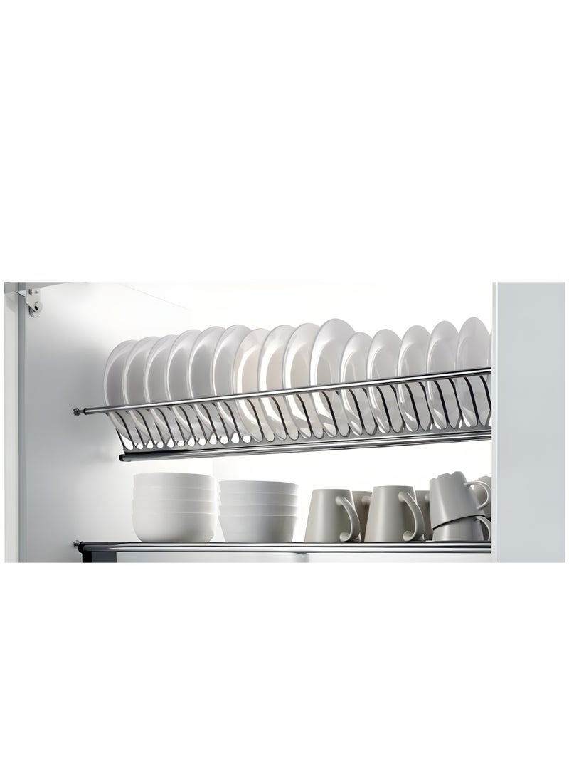 eurocliq Dish Rack Drying Stand With Tray Dish Drainer Plate Kitchen Organizer Stainless Steel  - Image 1