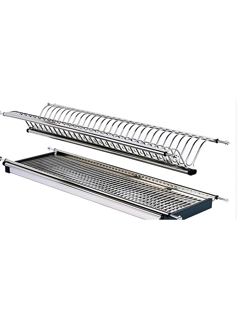 eurocliq Dish Rack Drying Stand With Tray Dish Drainer Plate Kitchen Organizer Stainless Steel  - Image 4
