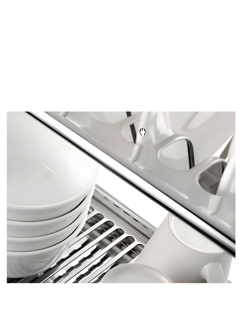eurocliq Dish Rack Drying Stand With Tray Dish Drainer Plate Kitchen Organizer Stainless Steel  - Image 5