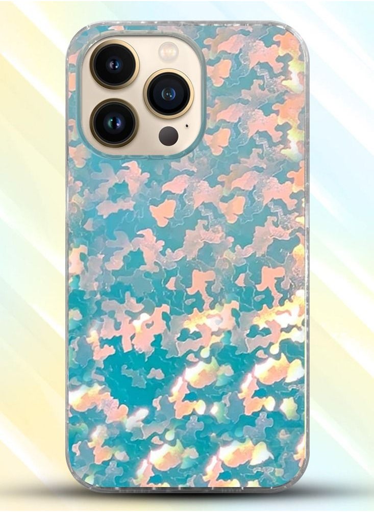 JOWAY - iphone 14 Pro Case Holographic Abstract Art Case Cover Gradient Rainbow Color Effect Aesthetic Hologram Camouflage Pattern Back Cover - Image 1