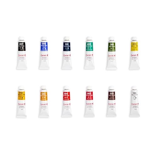 Camel Student Oil Color Box - 9ml Tubes, 12 Shades - Image 2