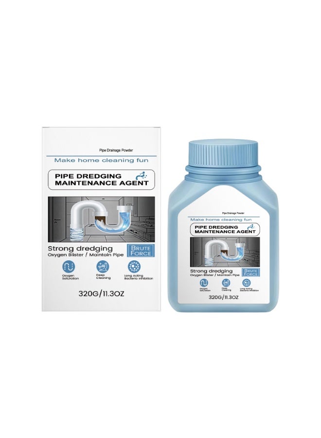Western Mountains Pipe Dredging Powder, Powerful Drain Cleaner for Sinks, Toilets & Drains, Clog Remover for Hair, Grease & Food Residues, 320g - Image 1