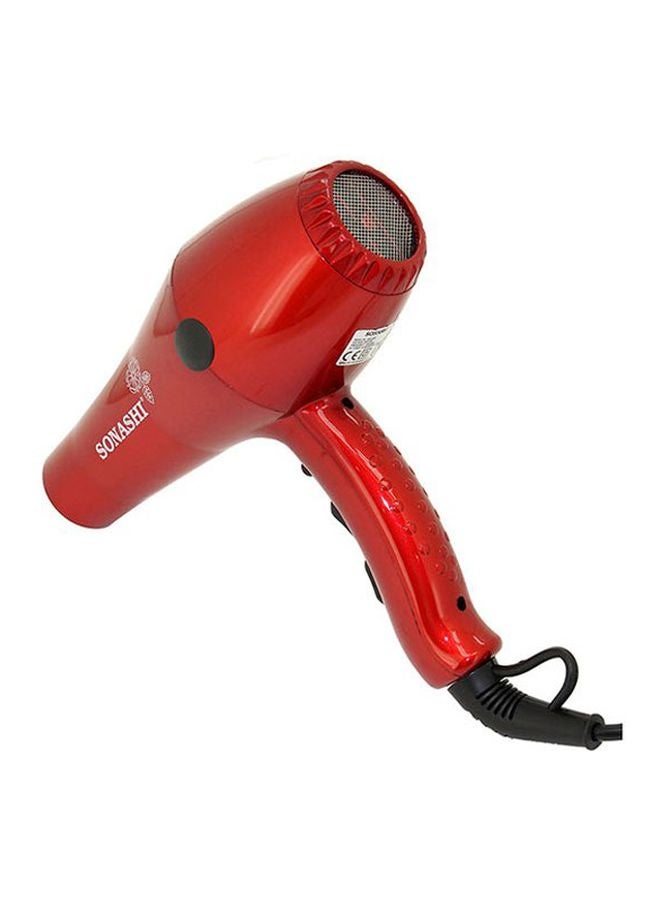 SONASHI Hair Dryer - AC Motor | Cold And Hot Wind - 2 Speed & 4 Heat Airflow Setting | With Cool Shot Button, Ionic Technology For Frizz Free Hair | Stylish/Comfortable/Lightweight Hair Dryer with 2000W Power Black/Glossy Red - Image 4