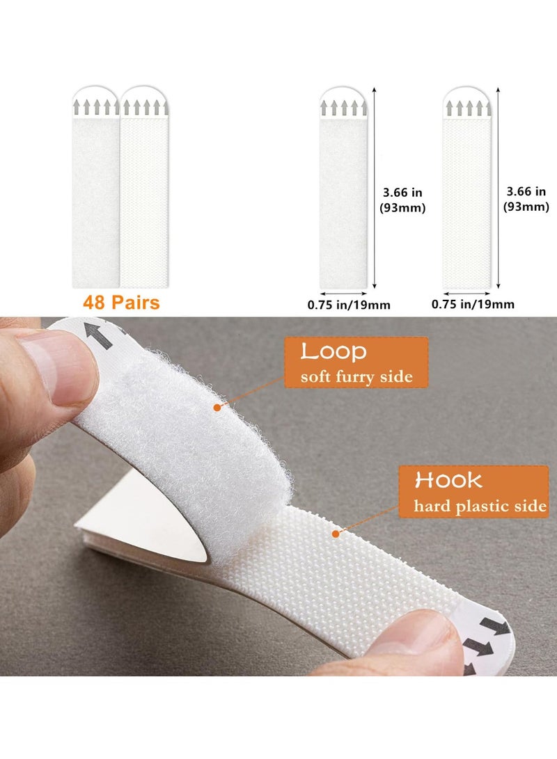 48 Pairs Heavy Duty Picture Hanging Strips – 9.3×1.9 cm, Damage‑Free Adhesive Mounting Tapes for Frames & Wall Décor, Holds up to 9 kg (4 Strips) - Image 2