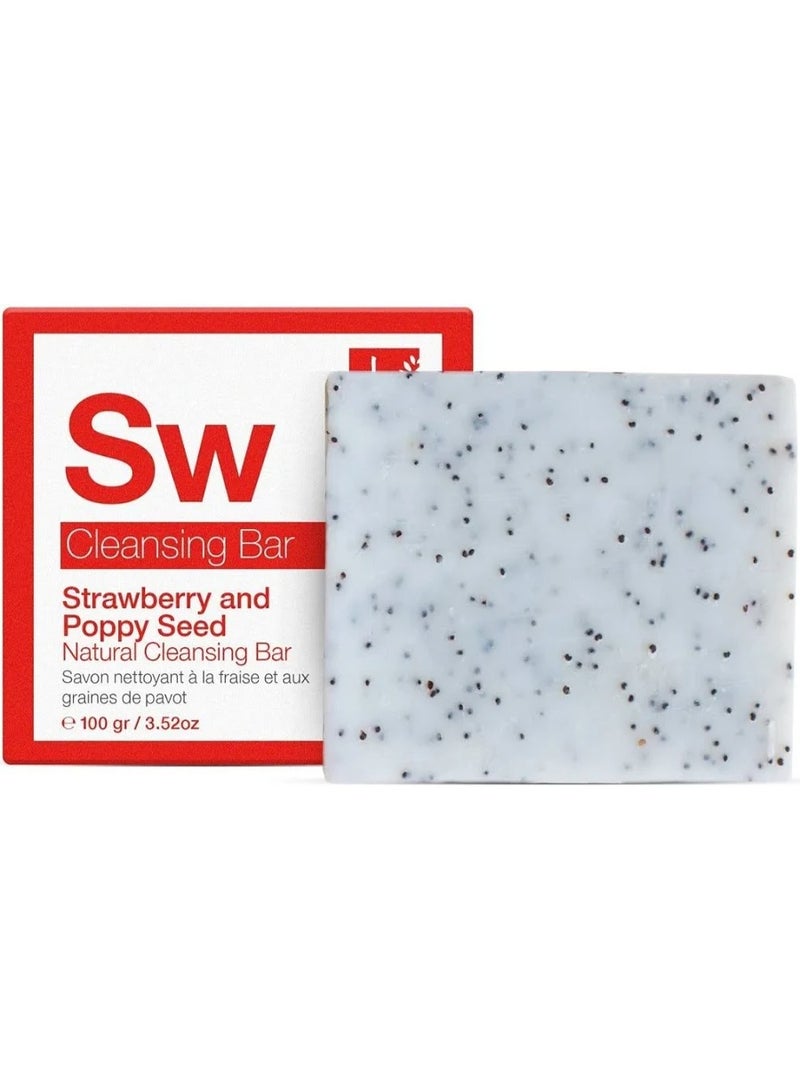 DR BOTANICALS Dr. Botanicals Apothecary Strawberry & Poppy Seed Cleansing Bar 100g - Image 1