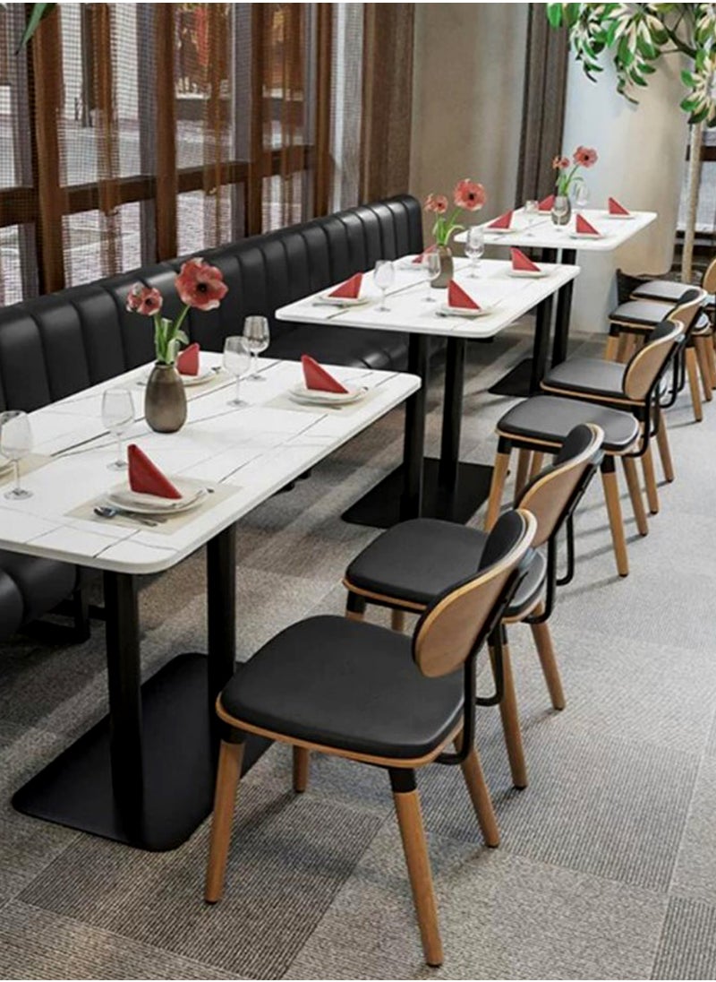 Living - Dining Chair with Leather Seat and Back with Wooden Legs - Image 1