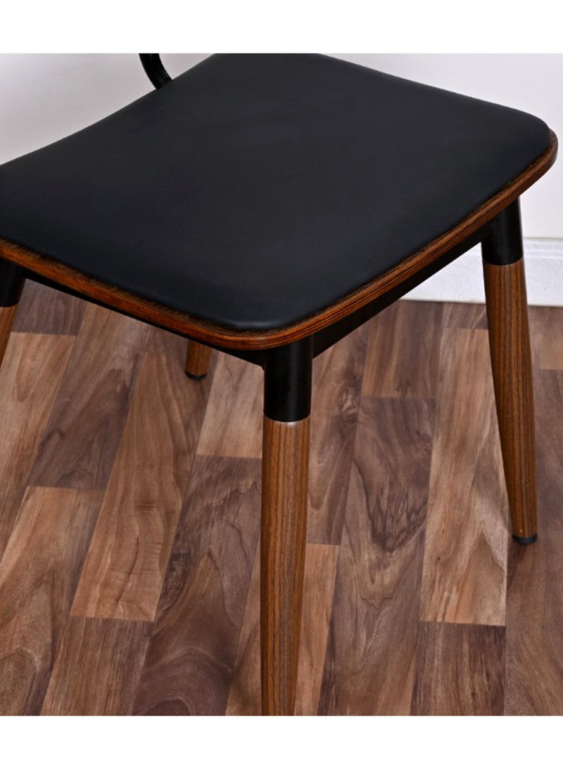 Living - Dining Chair with Leather Seat and Back with Wooden Legs - Image 1