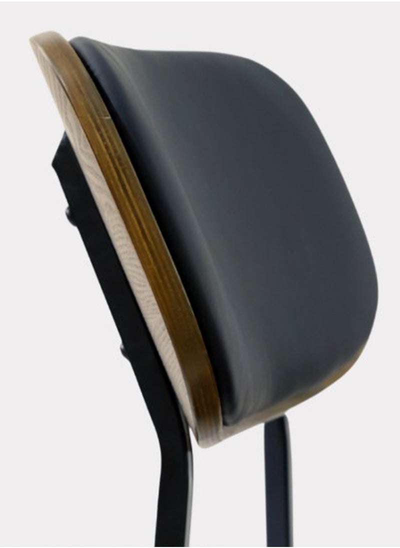Living - Dining Chair with Leather Seat and Back with Wooden Legs - Image 1