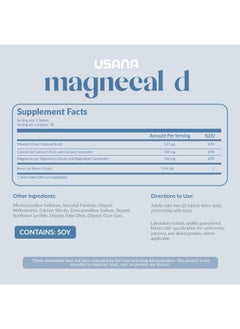 USANA MagneCal D - Balanced Magnesium & Calcium with Vitamin D to Support Bone Health, Strength & Function for Optimal Wellness - 112 Tablets  - Image 2