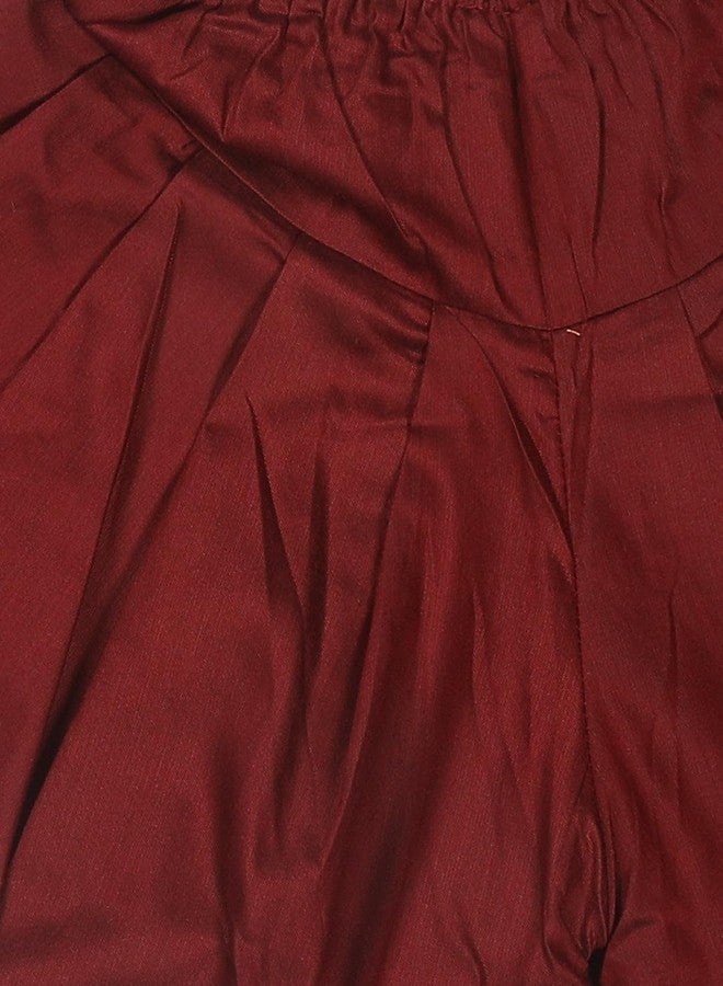 Jongen en Meisje BOY'S ROSE GOLD & MAROON KURTA WITH DHOTI PANT SET -Size: 20 (2-3 Years) - Image 5