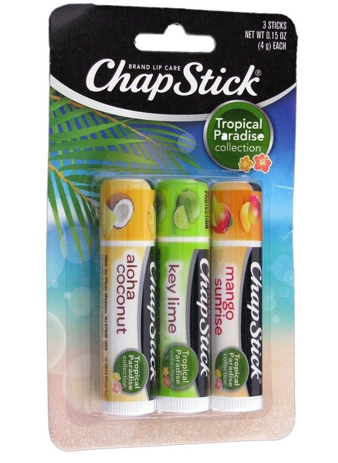 chapstick Chapstick Tropical Paradise Collection Lip Care Size .15 Ounce, 3 Sticks  - Image 1