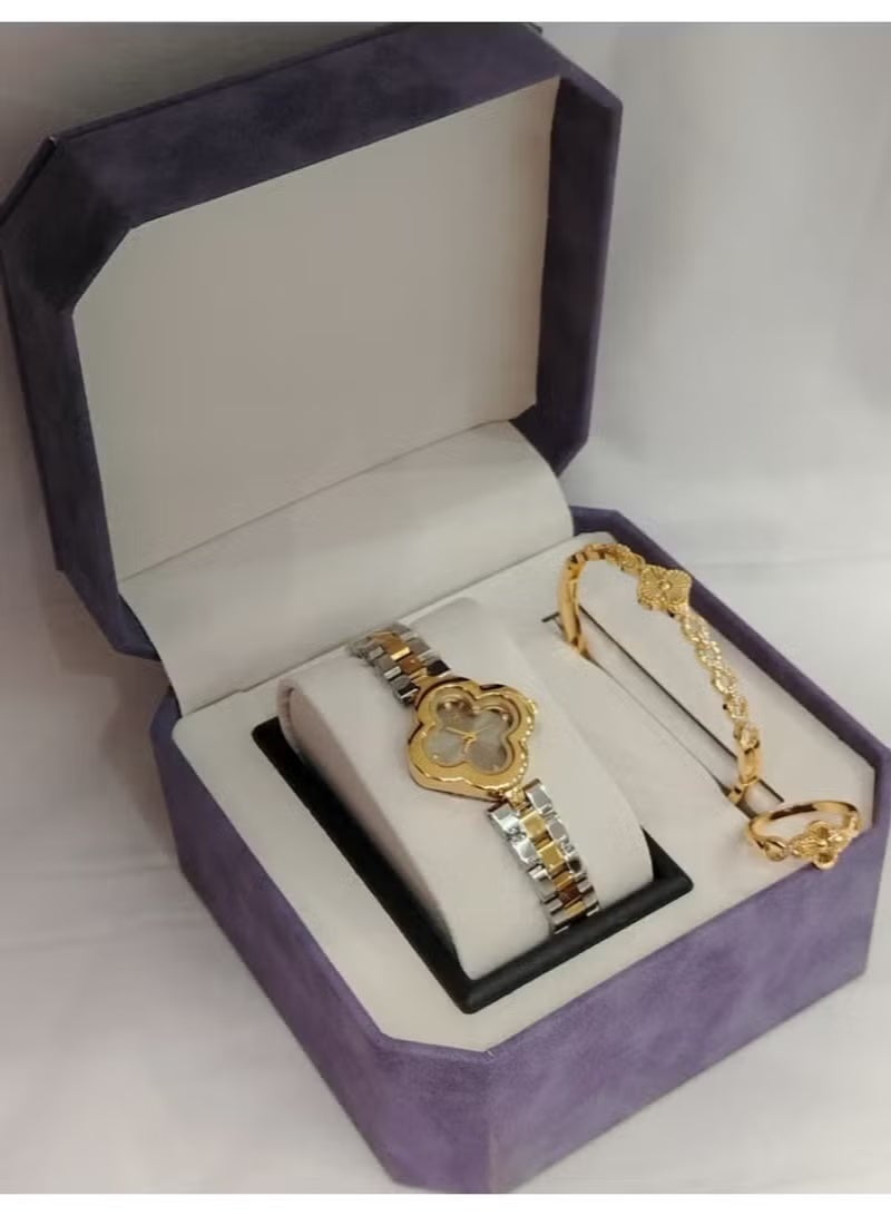 ريفولي ساعه مع الاسواره نسائيه اناقه وجوده عاليه اصدار جديد استيل استيل