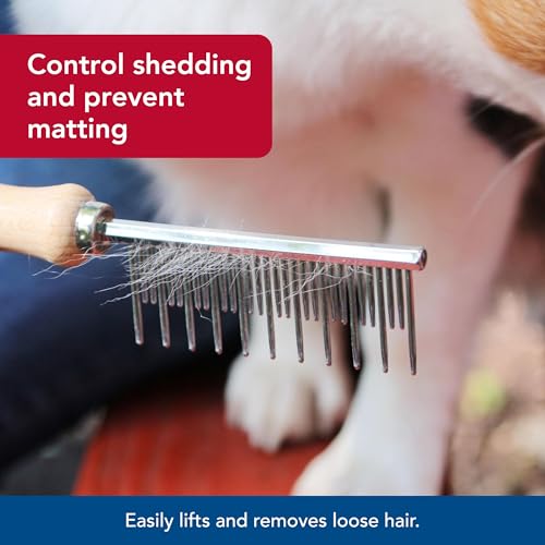 Coastal Pet Safari Dog Shedding Combs - Dog Shedding Brush for Dogs with Short and Long Hair - Different Sized Teeth for Undercoat Rake - 7" x 1.5" - Image 3