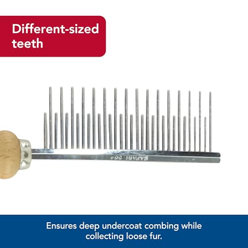 Coastal Pet Safari Dog Shedding Combs - Dog Shedding Brush for Dogs with Short and Long Hair - Different Sized Teeth for Undercoat Rake - 7" x 1.5" - Image 4