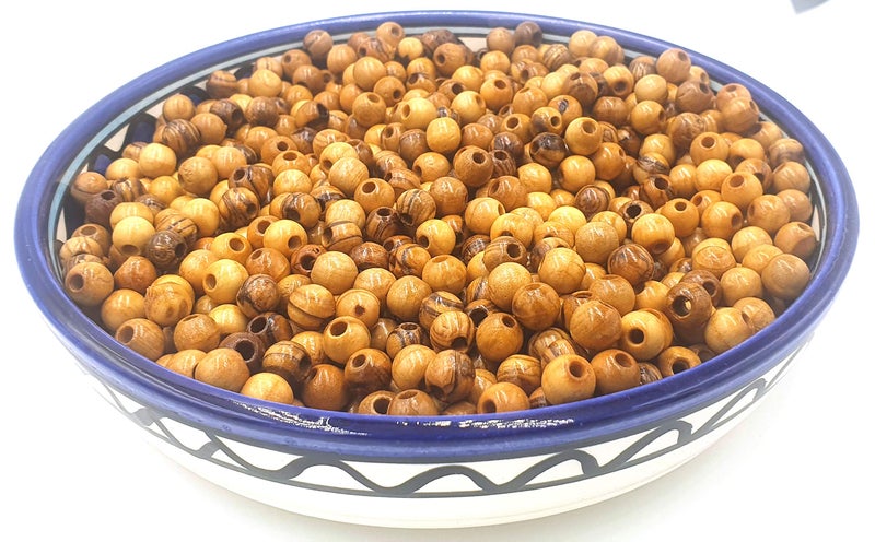 Zuluf Nazareth Olive Wood Beads 8mm Rosary Beads for Sale 1000 Beads with Zuluf Certificate  Wooden Beads for Crafts Jewelery Making Necklaces Bracelets and Rosaries Religious Beads BEAD041