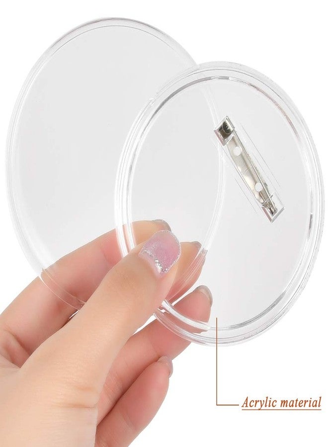 OTYMIOW 25pcs 3.15" Button Badges with Pin, Clear Acrylic Design - Perfect for Craft Supplies, DIY Badges, School Projects - Image 3